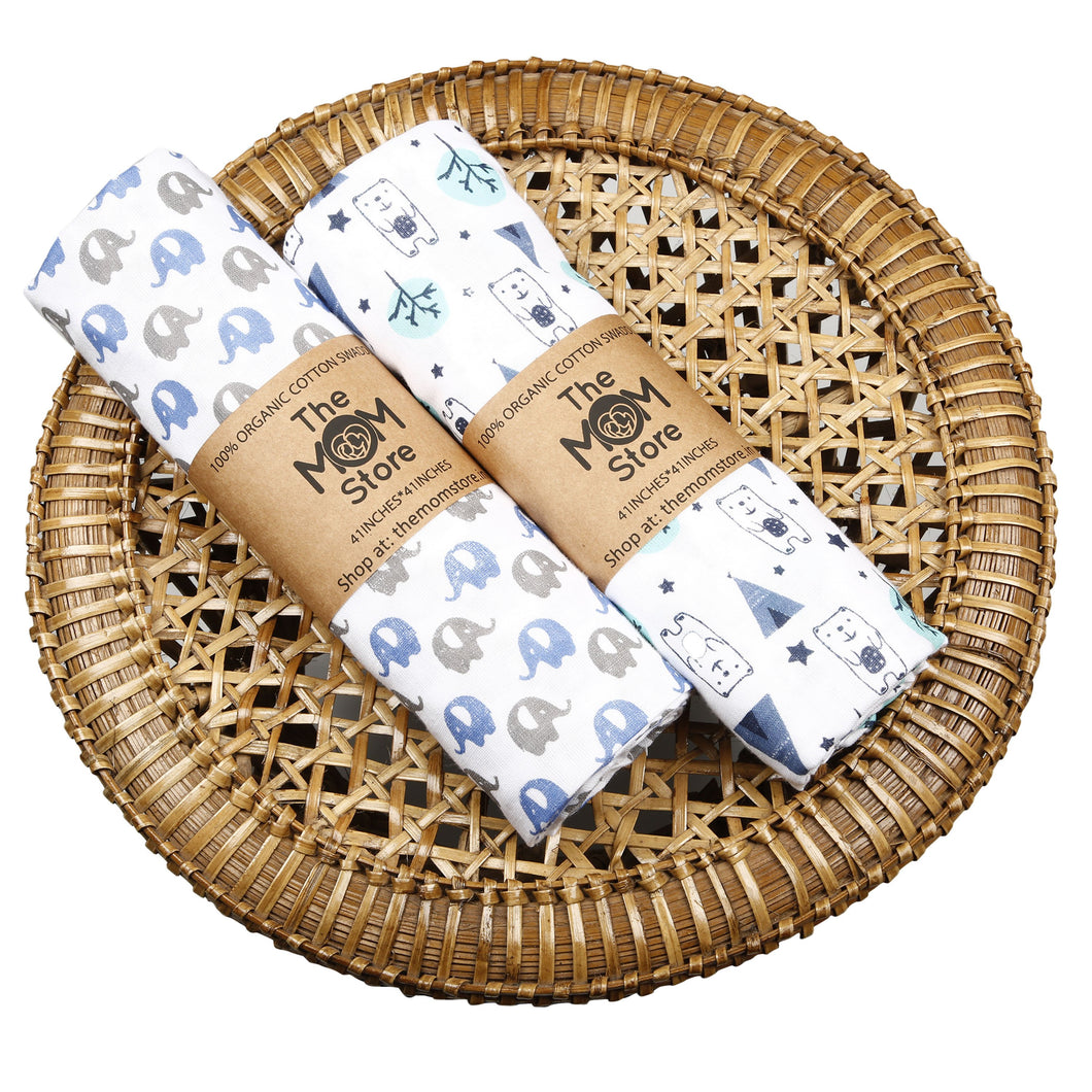 Muslin Swaddle Wrap - Blue Forest, Mumbo Jumbo
