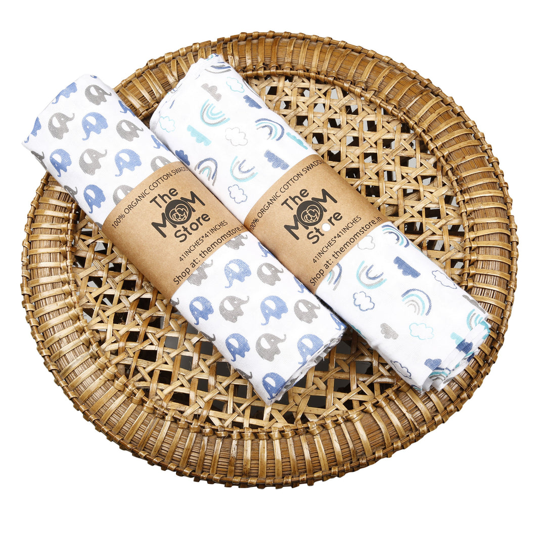 Muslin Swaddle Wrap - Happy Rainbow, Mumbo Jumbo