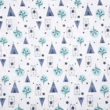 Load image into Gallery viewer, Muslin Swaddle Wrap - Happy Rainbow, Mumbo Jumbo, Blue Forest