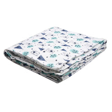 Load image into Gallery viewer, Muslin Swaddle Wrap - Blue Forest, Mumbo Jumbo