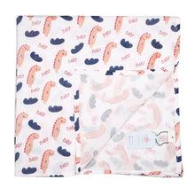 Load image into Gallery viewer, Muslin Swaddle Wrap - Baby Dino, Moon And Stars