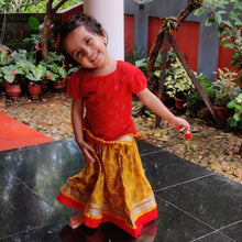 Load image into Gallery viewer, Red And Yellow Floral Girls Lehenga