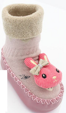 Load image into Gallery viewer, Socks with a Soul- Little Pink Bunny- Side View