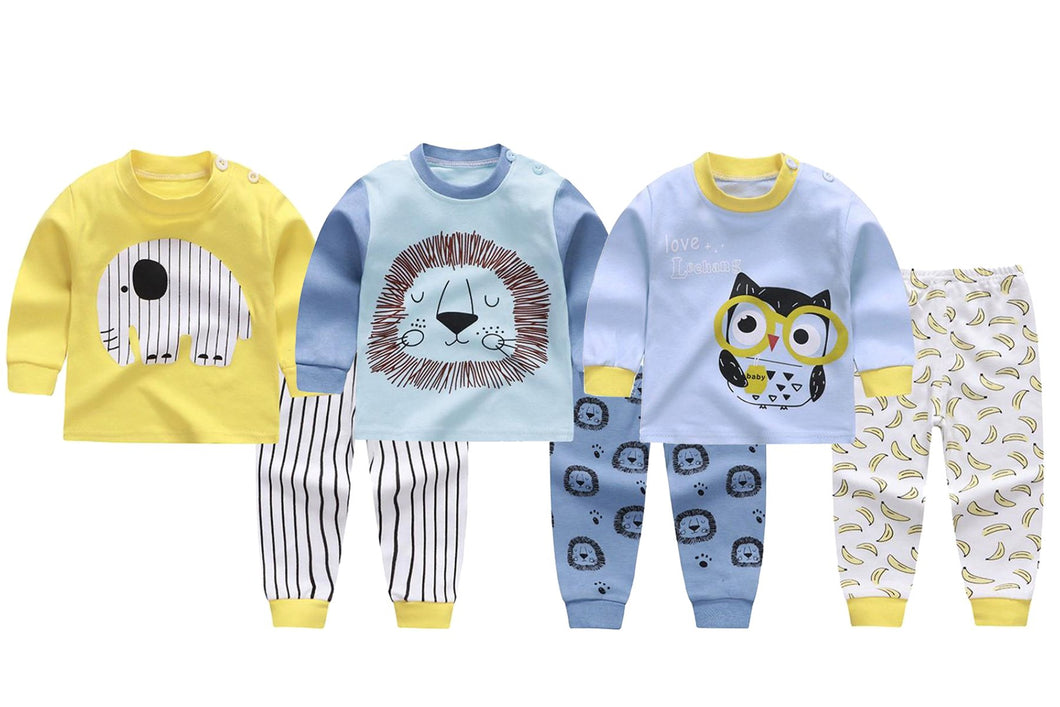 Little Elle, Lolo the Lion and Mr. Owl Baby and Toddler Pyjama Set of 3