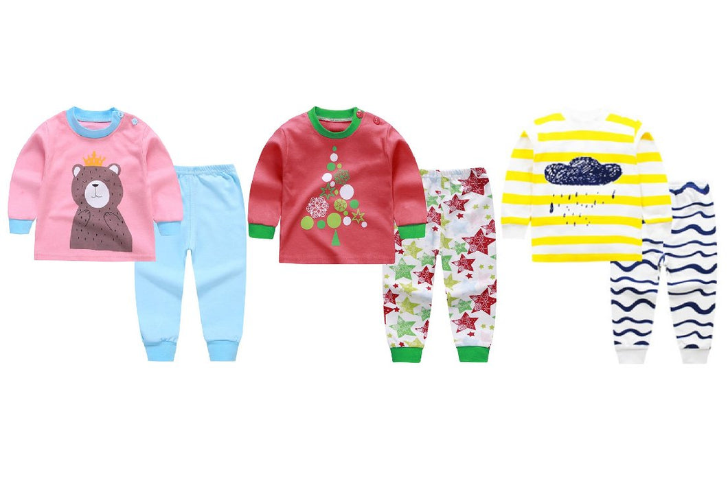 Gummy Bear, Bubble Star & Rain Rain Baby and Toddler Pyjama Set of 3