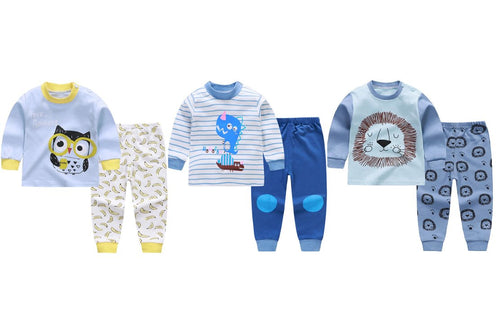 Mr. Owl, Happy Dino and Lolo the Lion Baby and Toddler Pyjama Set of 3