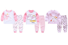 Load image into Gallery viewer, Cute Kitten, Happy Llama and Polka Kitten Baby and Toddler Pyjama Set of 3