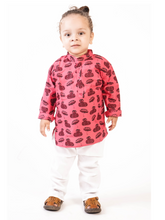 Load image into Gallery viewer, Rust Umbrella Print Boys Kurta Pajama Set