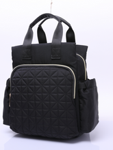Load image into Gallery viewer, Ebony Black Diaper Bag Pack (Single Pocket in Front)