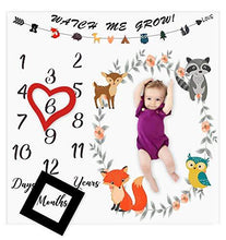Load image into Gallery viewer, The Animal Farm- Baby Milestone Blanket- with Baby