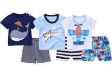 Load image into Gallery viewer, Aye Aye Captain, Little Blue Whale and Little Pilot Baby and Toddler Shorts Set of 3