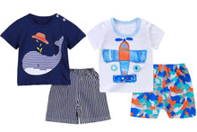 Load image into Gallery viewer, Little Blue Whale and Aye Aye Captain Baby and Toddler Shorts Set of 2