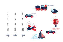 Load image into Gallery viewer, I Love Cars- Baby Milestone Blanket
