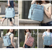 Load image into Gallery viewer, Blue Green Stylish Diaper Bag for Mommy on the Go- Views