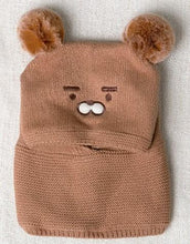 Load image into Gallery viewer, Pom Pom Baby Winter Cap With Muffler - Brown