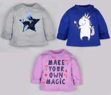 Load image into Gallery viewer, Fleeced Lined Winter Sweatshirt Combo - Star, Unicorn and Pom Pom