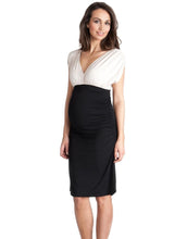 Load image into Gallery viewer, Black and White Elegant Maternity Dress