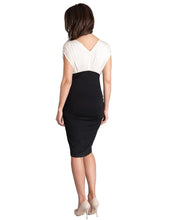 Load image into Gallery viewer, Black and White Elegant Maternity Dress