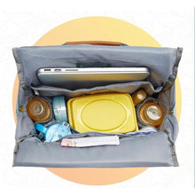 Load image into Gallery viewer, Blue Green Stylish Diaper Bag for Mommy on the Go- Inside View