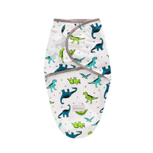 Load image into Gallery viewer, Baby Swaddle Blanket and Cap Set- Happy Dino