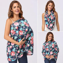 Load image into Gallery viewer, Maternity and Nursing Wear- Floral Blue- Section View