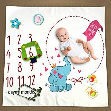 Mumbo Jumbo- Baby Milestone Blanket- with Baby