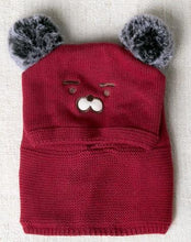 Load image into Gallery viewer, Pom Pom Baby Winter Cap With Muffler - Maroon