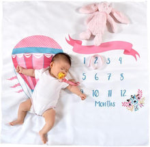 Load image into Gallery viewer, Up in the Air- Baby Milestone Blanket- with Baby