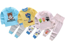Load image into Gallery viewer, Teddy Bear, Naughty Dino and Three Little Owls Baby and Toddler Pyjama Set of 3
