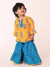 Load image into Gallery viewer, Yellow And Teal Kurta and Sharara Set