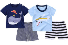 Load image into Gallery viewer, Little Pilot and Little Blue Whale Baby and Toddler Shorts Set of 2