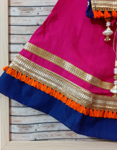 Load image into Gallery viewer, Pink and Blue Lehenga- Close up