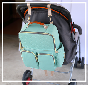 Blue Green Diaper Bag- with Stroller