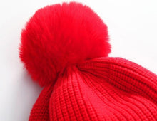 Load image into Gallery viewer, Mickey Woolen Baby Winter Cap With Muffler - Red