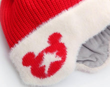 Load image into Gallery viewer, Mickey Woolen Baby Winter Cap With Muffler - Red