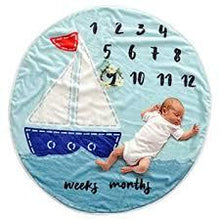 Load image into Gallery viewer, Hello Sailor- Baby Milestone Blanket- with Baby