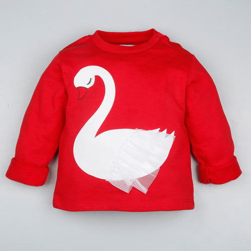 Fleeced Lined Winter Sweatshirt- Sweet As A Swan