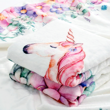 Load image into Gallery viewer, Yulo Unicorn- Baby Milestone Blanket- Folded one